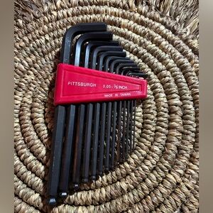 Black Hex Key Set with Red Holder